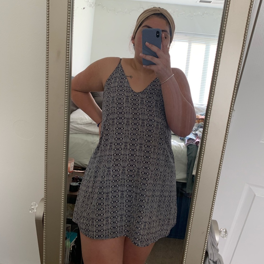 Elegant cute navy blue spring dress